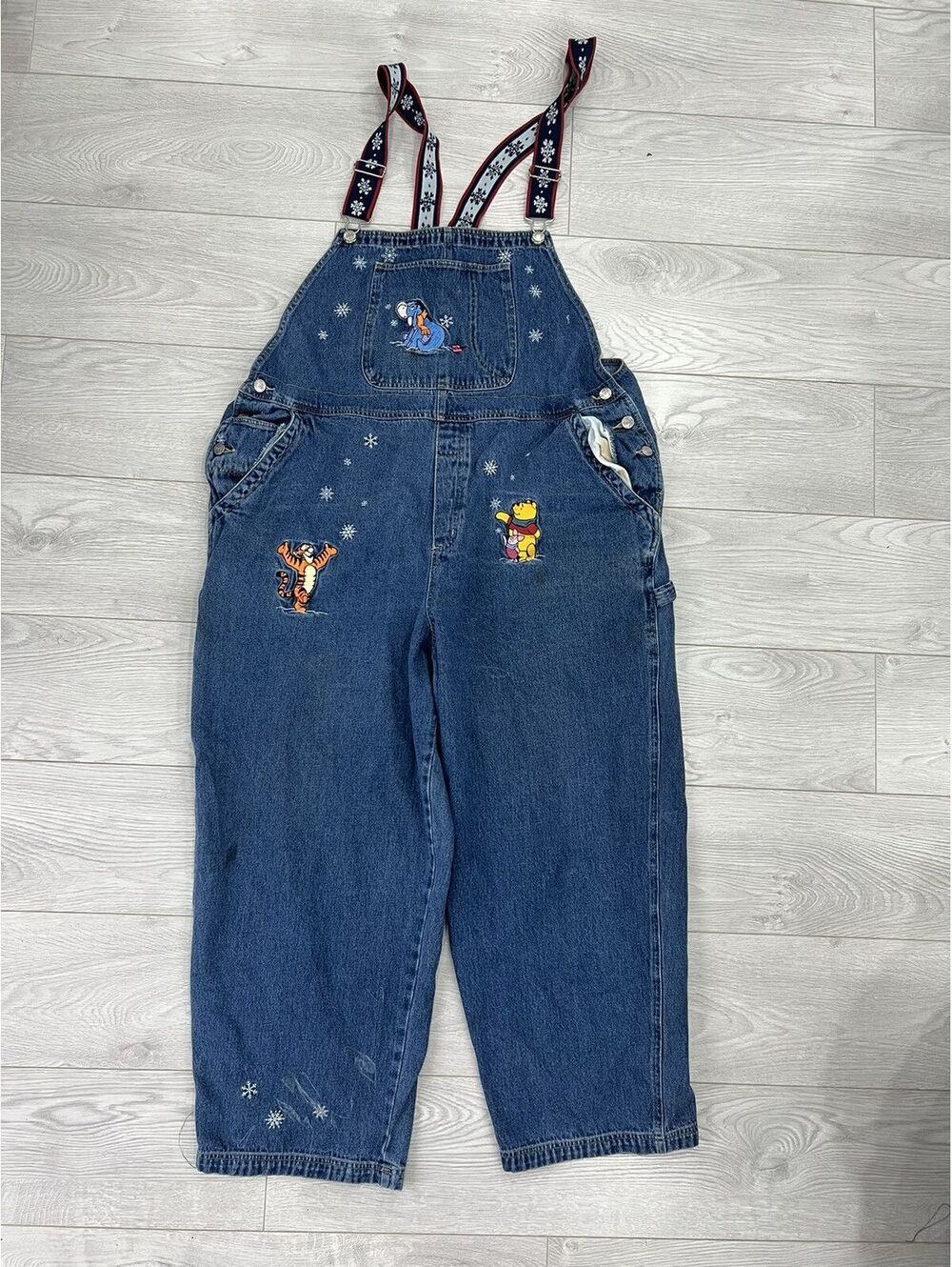 Vtg Disney Winnie The Pooh Womens Overals Denim pants xxl
